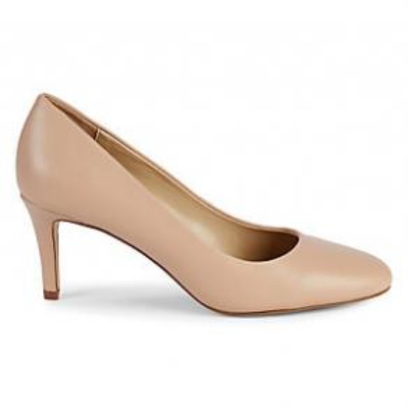 New Women's Lord & Taylor Nude Leather Pump Heels - Picture 1 of 11